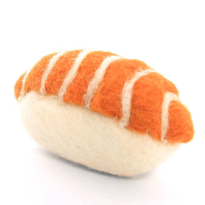 The Foggy Dog Nepalese Felted Wool Cat Toy - Salmon Nigiri