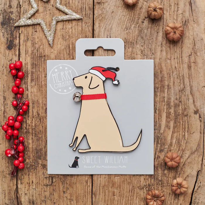 Christmas Tree Dog Decoration, Labrador, Yellow