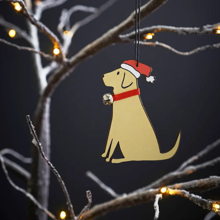 Christmas Tree Dog Decoration, Labrador, Yellow