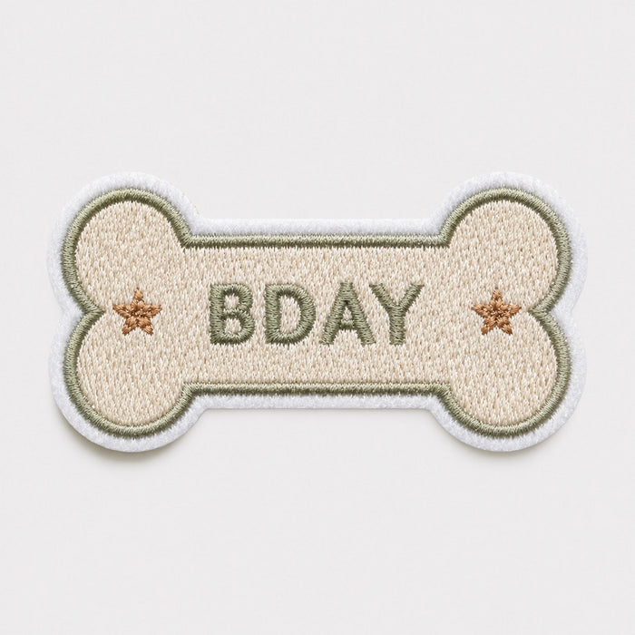 Nooee Pet Birthday Dog Gift, Peel & Stick Embroidered Patch Set