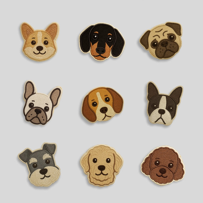 Nooee Pet Dog Gift, Peel & Stick Embroidered Dog Breed Patches