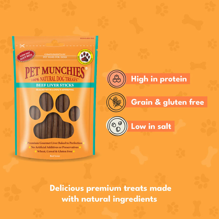 Pet Munchies Beef Liver Sticks - 90g