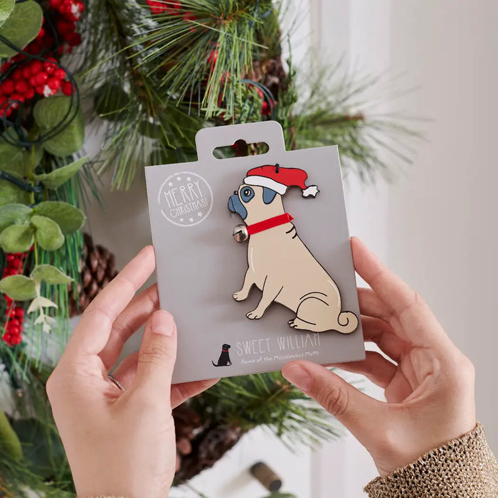 Christmas Tree Dog Decoration, Pug