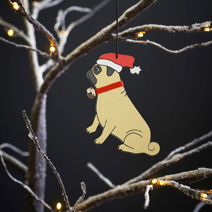 Christmas Tree Dog Decoration, Pug