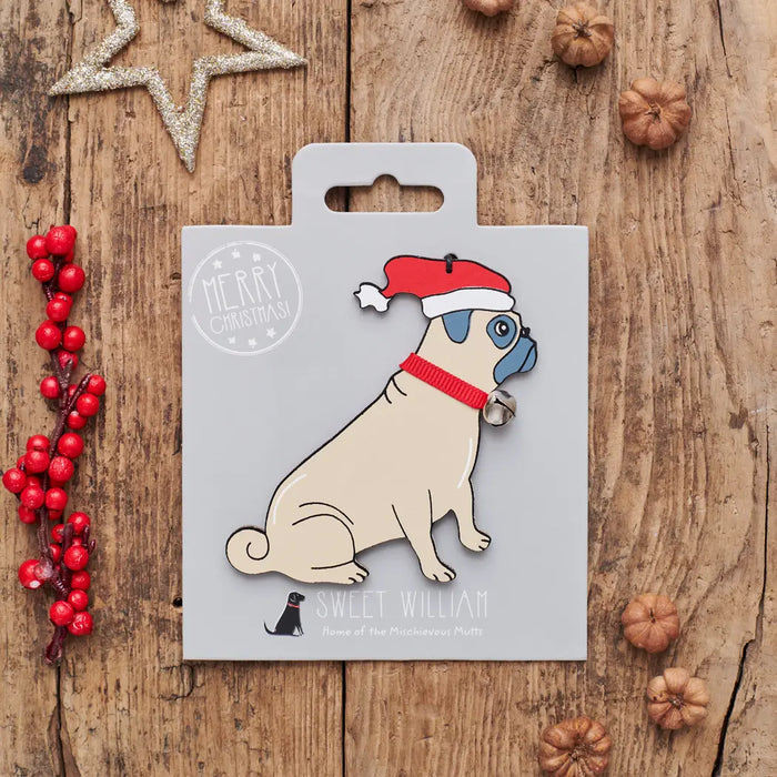 Christmas Tree Dog Decoration, Pug