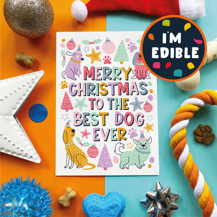 "Merry Christmas to the Best Dog Ever" Chicken Flavoured Edible Card