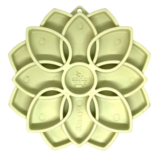 Silicone mold with flower-shaped cavities on a white background