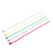 Set of colorful tie-wrap bands on a white background