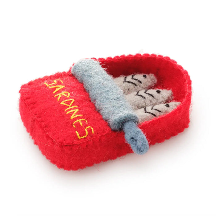 The Foggy Dog Nepalese Felted Wool Cat Toy - Sardines