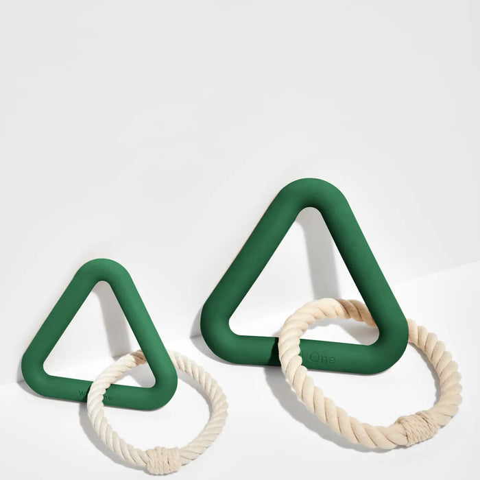 Triangle Rubber & Cotton Rope Tug Chew Toy for Dogs