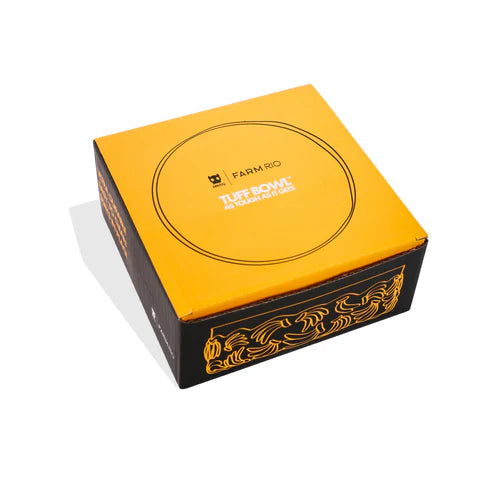 Yellow and black box with 'Farm Rio' branding on a white background