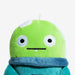Close-up of a green plush toy with a white background