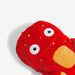 Red plush toy on a white background