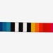 Multicolored striped cat collar on a white background