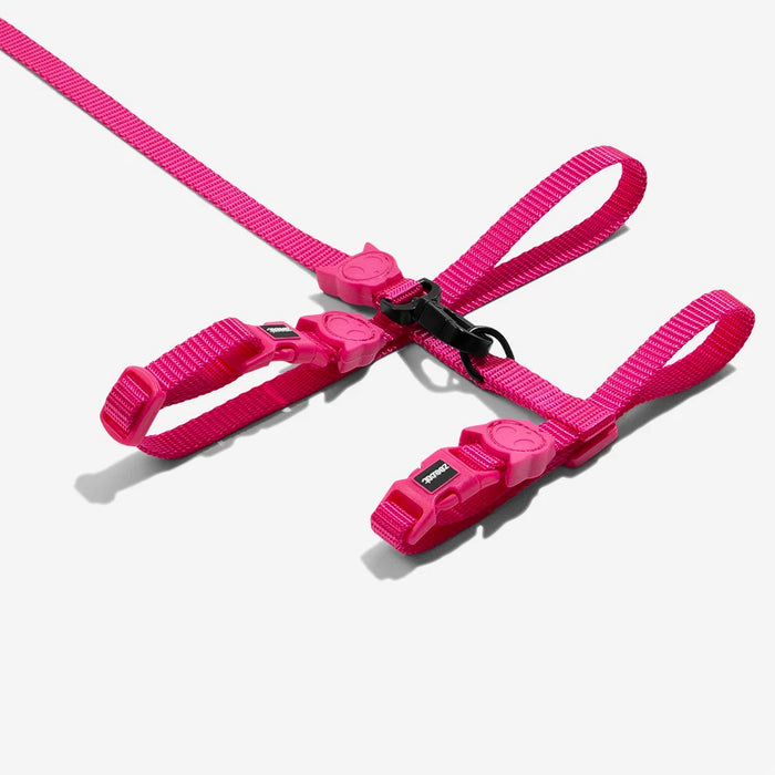 pink cat harness and lead