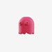 Pink ghost-shaped object on a white background