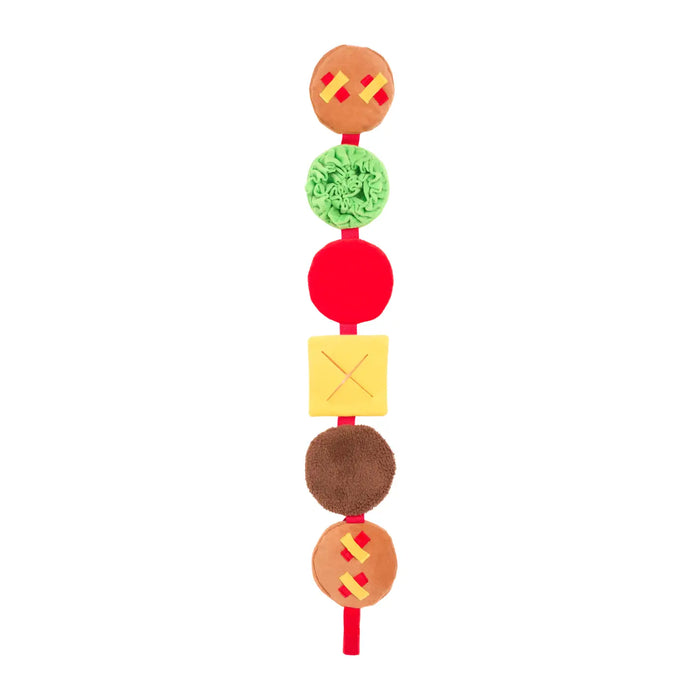 burger toy unfolded vertically on a white background