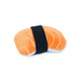 Sushi shaped dog toy on white background