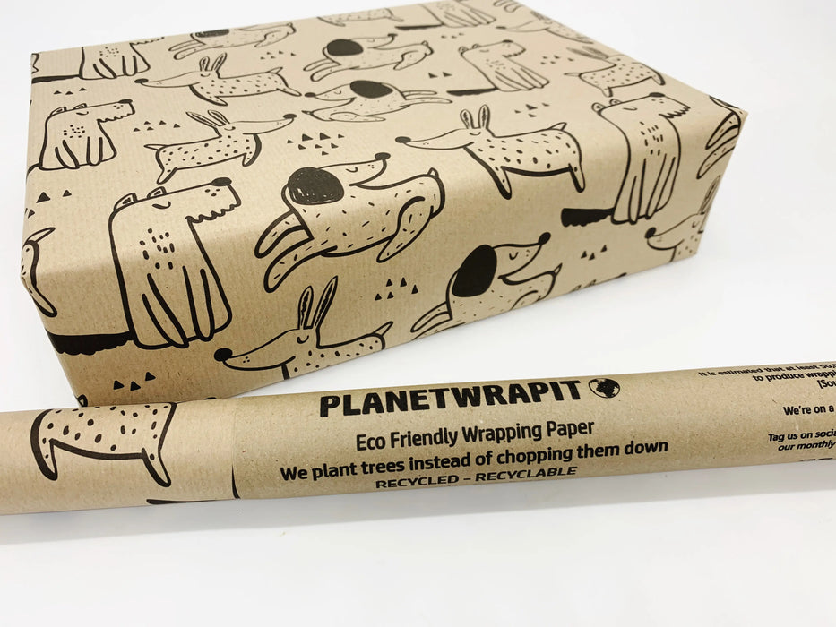 Dogs Recycled Eco Kraft Wrapping Paper