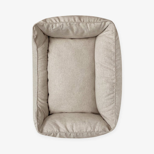 The Layzy Taupe dog bed, photographed from the top