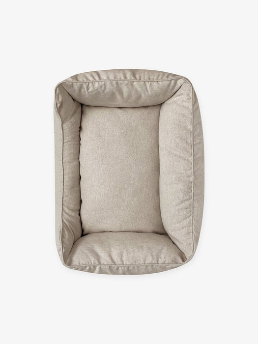 The Layzy Taupe dog bed, photographed from the top