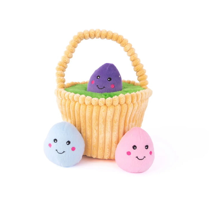 Easter Egg Basket Burrow, Soft Dog Toy
