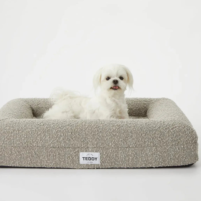 Grey Boucle Fabric Bed for Dogs - S/M/L