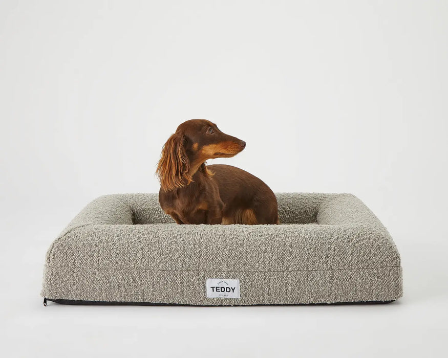 Grey Boucle Fabric Bed for Dogs - S/M/L