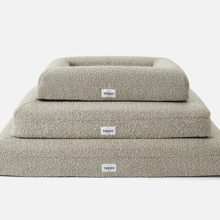 Grey Boucle Fabric Bed for Dogs - S/M/L