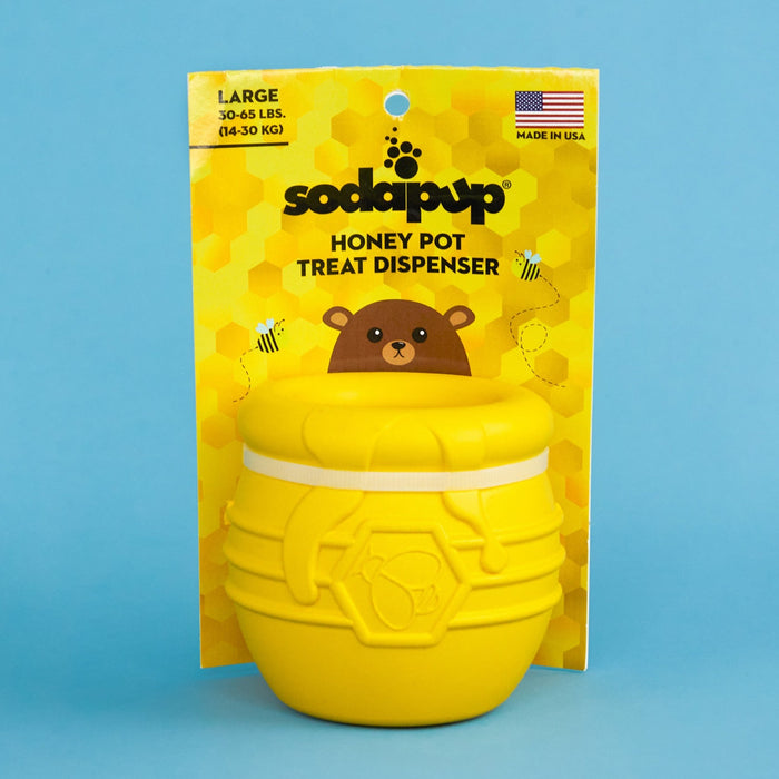 Large Honey Pot Durable Rubber Treat Dispenser & Enrichment Toy – My  Anxious Dog