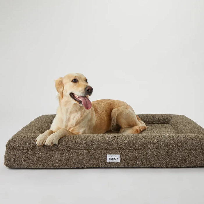 Khaki Boucle Fabric Bed for Dogs - S/M/L