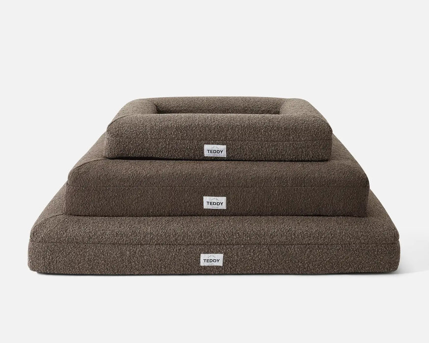 Khaki Boucle Fabric Bed for Dogs - S/M/L