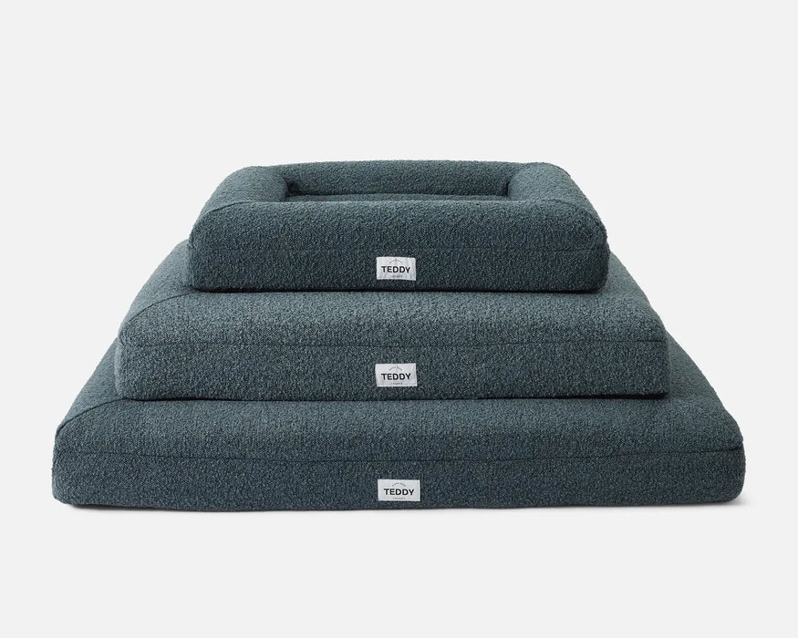 Navy Boucle Fabric Bed for Dogs - S/M/L