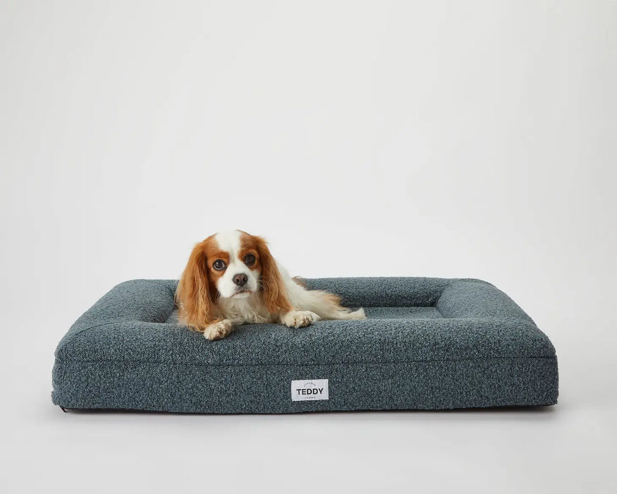 Navy Boucle Fabric Bed for Dogs - S/M/L