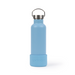 Sky Blue "Dog & Me" Reusable Insulated Bottle on a white background. The bottle features a silicone cup that can be used as a dog water bowl and has a brushed chrome top with handle.