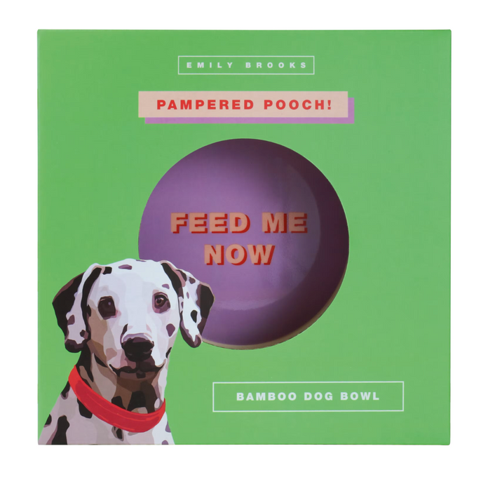 Bamboo "Feed me now" Dog Bowl