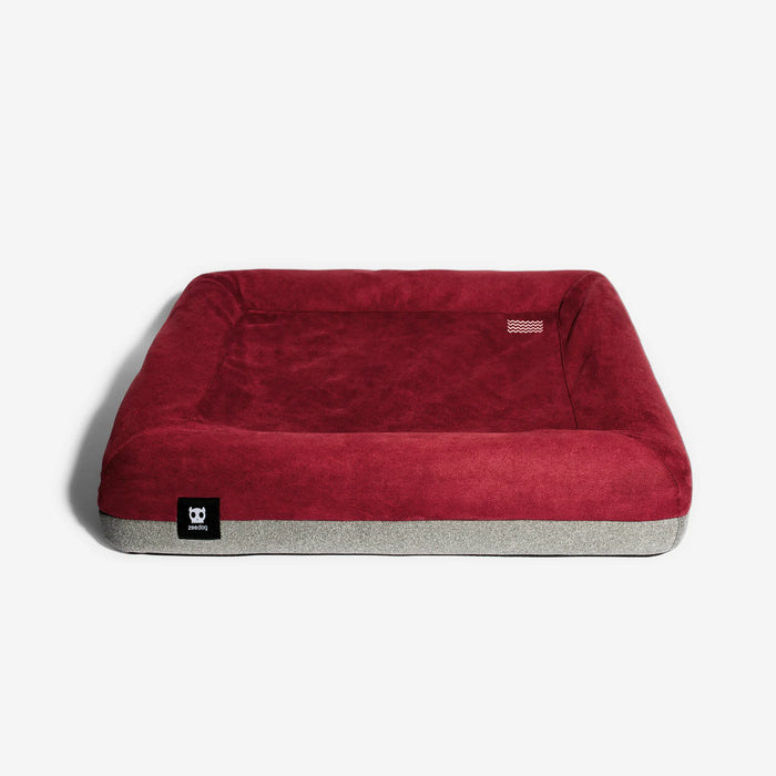 Burgundy/Grey Dog Bed Cover
