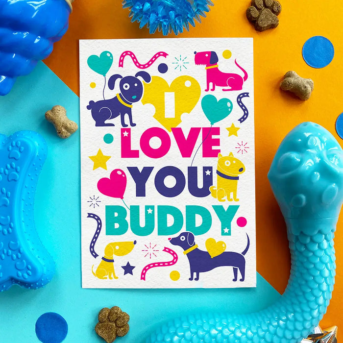 "I Love You Buddy" Bacon Flavoured Edible Card for Dogs
